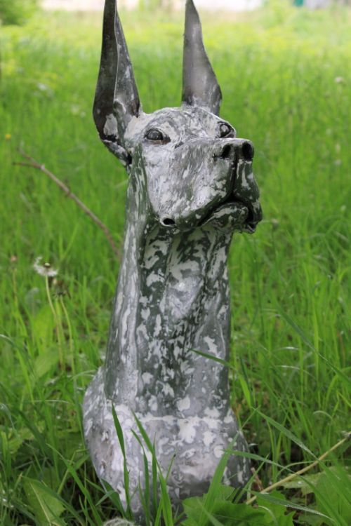 metal Great Dane sculpture