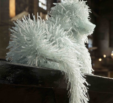 glass shard dog sculpture