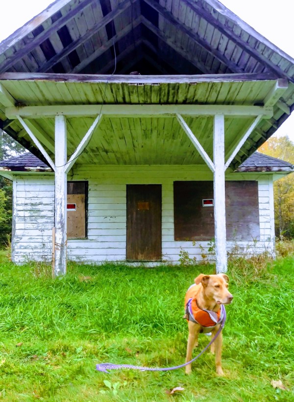 Olivia in front of an old general store